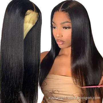 30 32 34 36 38 40 50inch HD/transparent lace human hair wig, nature cuticle aligned 13x6 long straight Lace Front Wigs